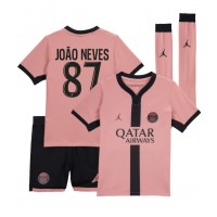 Camiseta Paris Saint-Germain Joao Neves #87 Tercera Equipación para niños 2024-25 manga corta (+ pantalones cortos)